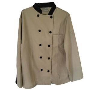 NWOT Kng International Beige Chef Coat Size Medium